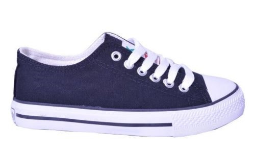 ladies navy blue plimsolls